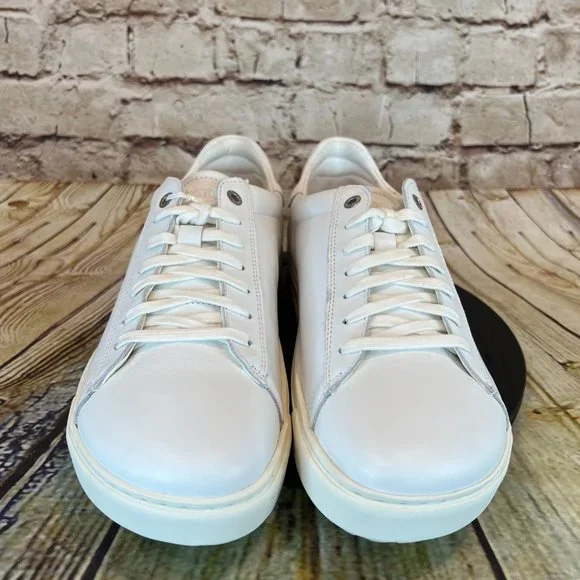 Birkenstock Bend Low Men's Solid White Leather Low Lace Up Sneakers Size 9 - Picture 2 of 8